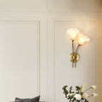 Traditional French Flower Copper Glass 2-Light Wall Sconce Lamp For Living Room