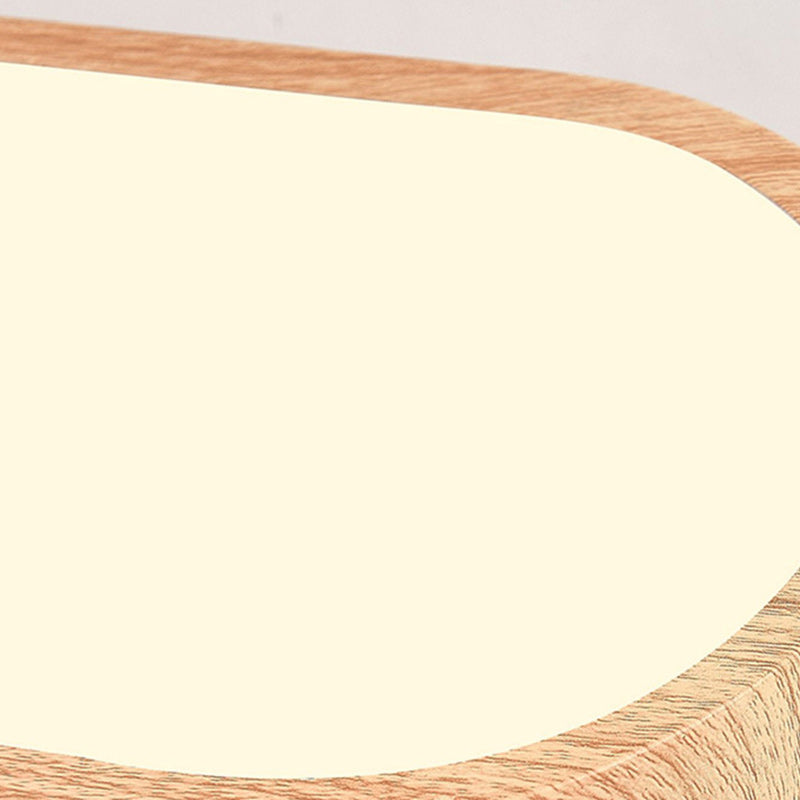 Contemporary Nordic Rectangular Wood Acrylic LED Flush Mount Ceiling Light for Living Room
