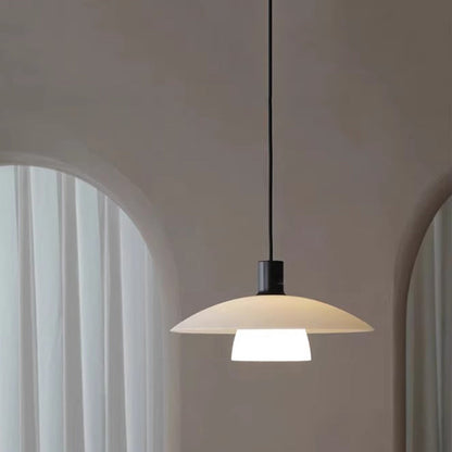 Contemporary Scandinavian Round Iron Glass 1-light Pendant Light for Living Room