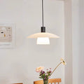 Contemporary Scandinavian Round Iron Glass 1-light Pendant Light for Living Room