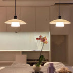 Contemporary Scandinavian Round Iron Glass 1-light Pendant Light for Living Room