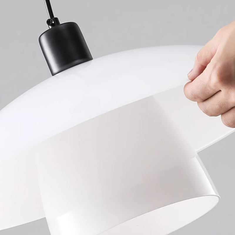 Contemporary Scandinavian Round Iron Glass 1-light Pendant Light for Living Room