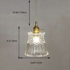 Contemporary Nordic Drum Copper Glass 1-light Pendant Light for Living Room