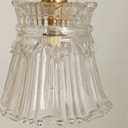 Contemporary Nordic Drum Copper Glass 1-light Pendant Light for Living Room