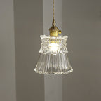 Contemporary Nordic Drum Copper Glass 1-light Pendant Light for Living Room