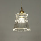 Contemporary Nordic Drum Copper Glass 1-light Pendant Light for Living Room
