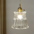 Contemporary Nordic Drum Copper Glass 1-light Pendant Light for Living Room