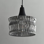 Modern Minimalist Cylinder Copper Glass 1-Light Pendant Light For Living Room