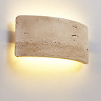 Traditional Japanese Rectangular Stone LED Wall Sconce Lamp For Living Room