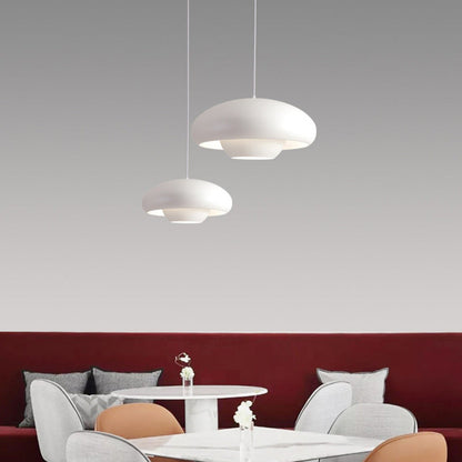 Modern Minimalist Round Aluminum 1-Light Pendant Light For Living Room