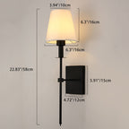 Contemporary Nordic Drum Iron Fabric 1-Light Wall Sconce Lamp For Living Room