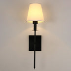 Contemporary Nordic Drum Iron Fabric 1-Light Wall Sconce Lamp For Living Room