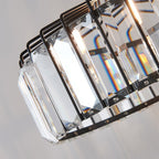 Modern Transitional Round Iron Crystal 1-light Pendant Light for Living Room