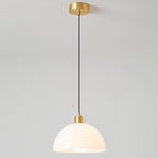 Modern Minimalist Dome Copper Glass 1-Light Pendant Light For Living Room