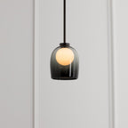 Contemporary Scandinavian Oval Iron Glass 1-Light Pendant Light For Living Room