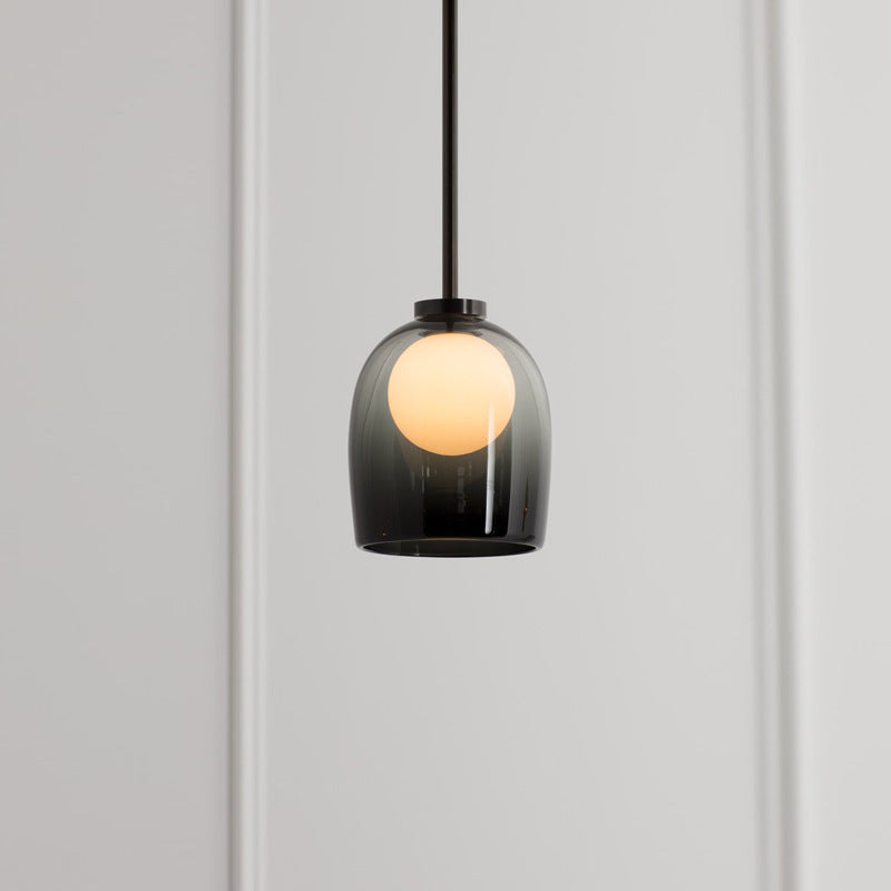 Contemporary Scandinavian Oval Iron Glass 1-Light Pendant Light For Living Room
