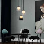 Contemporary Scandinavian Oval Iron Glass 1-Light Pendant Light For Living Room