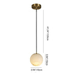 Contemporary Nordic Globe Copper Stone 1-Light Pendant Light For Living Room