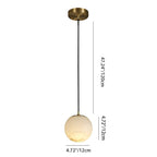 Contemporary Nordic Globe Copper Stone 1-Light Pendant Light For Living Room
