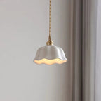Contemporary Nordic Dome Copper Ceramic 1-light Pendant Light for Living Room BulbSquare