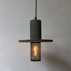 Contemporary Scandinavian Column Iron Cement 1-light Pendant Light for Living Room BulbSquare