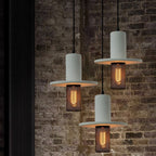 Contemporary Scandinavian Column Iron Cement 1-light Pendant Light for Living Room BulbSquare