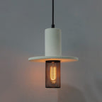 Contemporary Scandinavian Column Iron Cement 1-light Pendant Light for Living Room BulbSquare