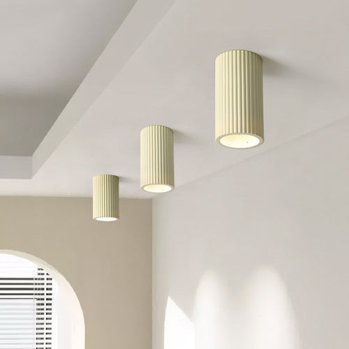 Contemporary Creative Column Resin 1-Light Flush Mount Ceiling Light For Living Room