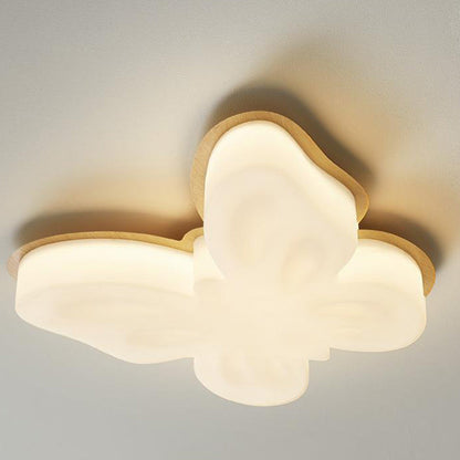 Contemporary Nordic Butterfly Iron Plastic LED Kids Semi-flush Mount Ceiling Light for Living Room