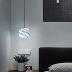 Contemporary Scandinavian Globe Iron Glass 1-Light Pendant Light For Living Room