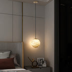 Contemporary Scandinavian Globe Iron Glass 1-Light Pendant Light For Living Room