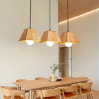 Contemporary Nordic Trapezoid Wood 1/3-Light Pendant Light For Living Room