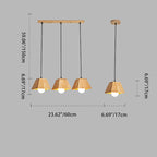Contemporary Nordic Trapezoid Wood 1/3-Light Pendant Light For Living Room