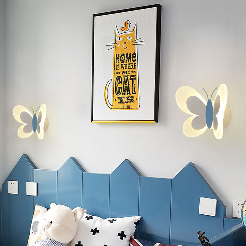 Lumendat Contemporary Creative Butterfly Iron Glass LED Kids Wall Sconce Lamp For Living Room Lumendat