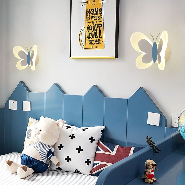 Lumendat Contemporary Creative Butterfly Iron Glass LED Kids Wall Sconce Lamp For Living Room Lumendat