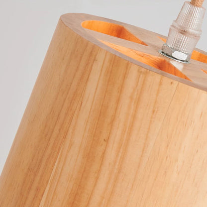 Traditional Japanese Column Wood 1-Light Pendant Light For Living Room
