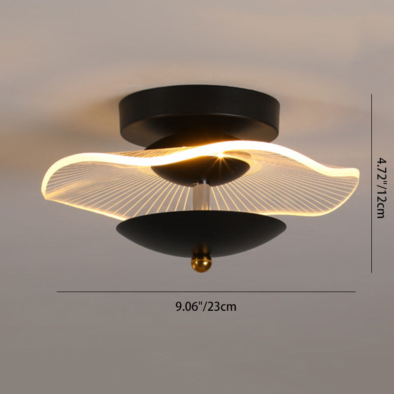 Contemporary Nordic Round Iron Acrylic LED Semi-flush Mount Ceiling Light for Living Room