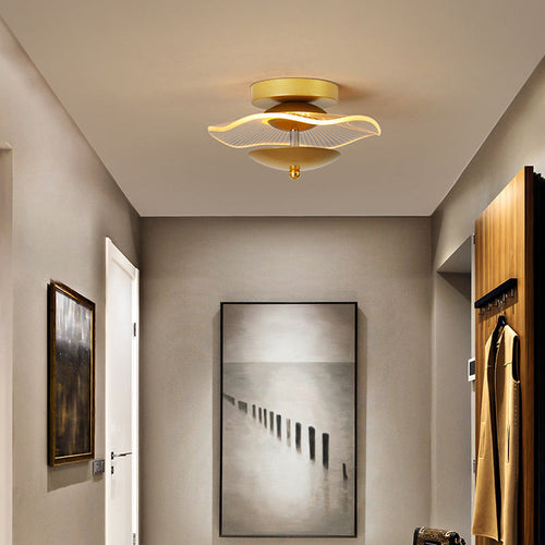 Contemporary Nordic Round Iron Acrylic LED Semi-flush Mount Ceiling Light for Living Room