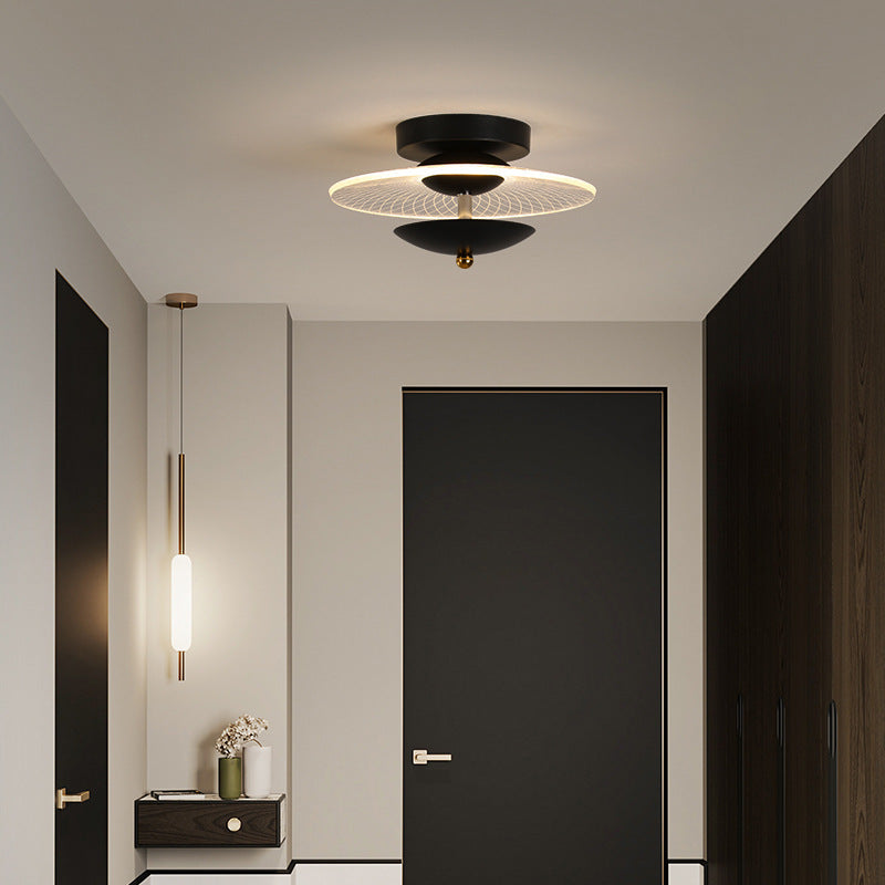 Contemporary Nordic Round Iron Acrylic LED Semi-flush Mount Ceiling Light for Living Room