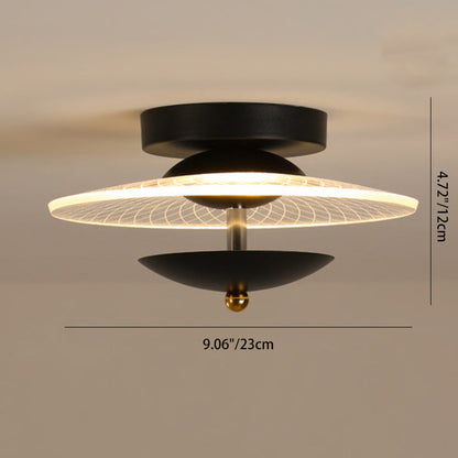 Contemporary Nordic Round Iron Acrylic LED Semi-flush Mount Ceiling Light for Living Room