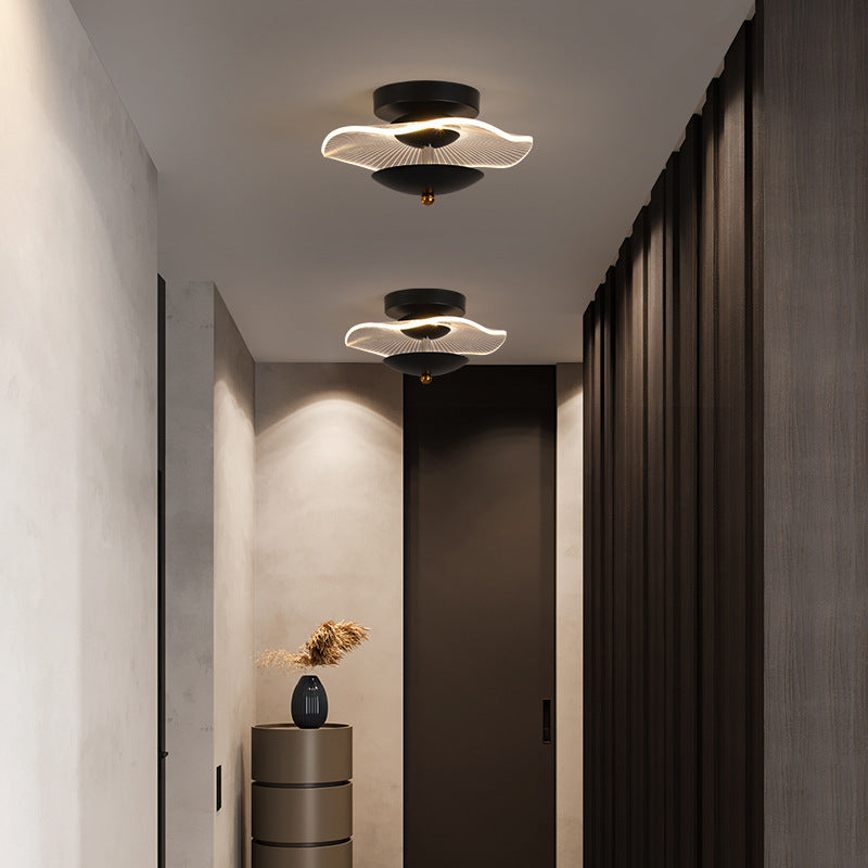 Contemporary Nordic Round Iron Acrylic LED Semi-flush Mount Ceiling Light for Living Room