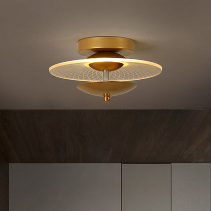 Contemporary Nordic Round Iron Acrylic LED Semi-flush Mount Ceiling Light for Living Room