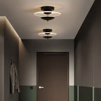 Contemporary Nordic Round Iron Acrylic LED Semi-flush Mount Ceiling Light for Living Room