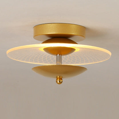 Contemporary Nordic Round Iron Acrylic LED Semi-flush Mount Ceiling Light for Living Room