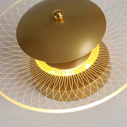 Contemporary Nordic Round Iron Acrylic LED Semi-flush Mount Ceiling Light for Living Room
