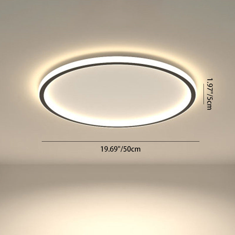 Modern Minimalist Round Iron Acrylic LED Flush Mount Ceiling Light for Living Room