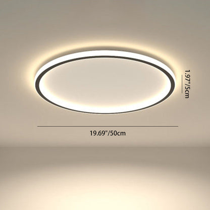 Modern Minimalist Round Iron Acrylic LED Flush Mount Ceiling Light for Living Room