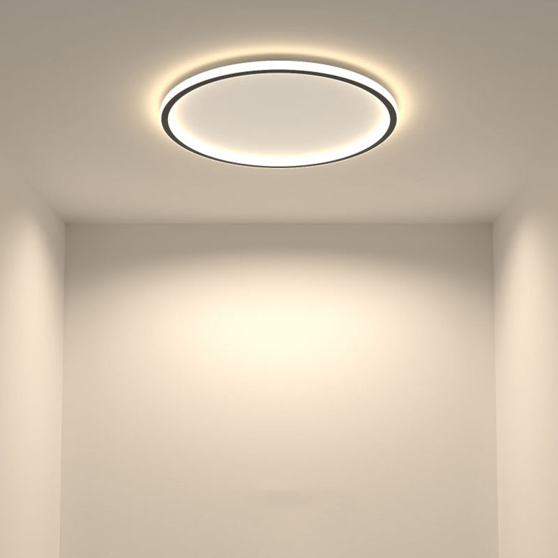 Modern Minimalist Round Iron Acrylic LED Flush Mount Ceiling Light for Living Room