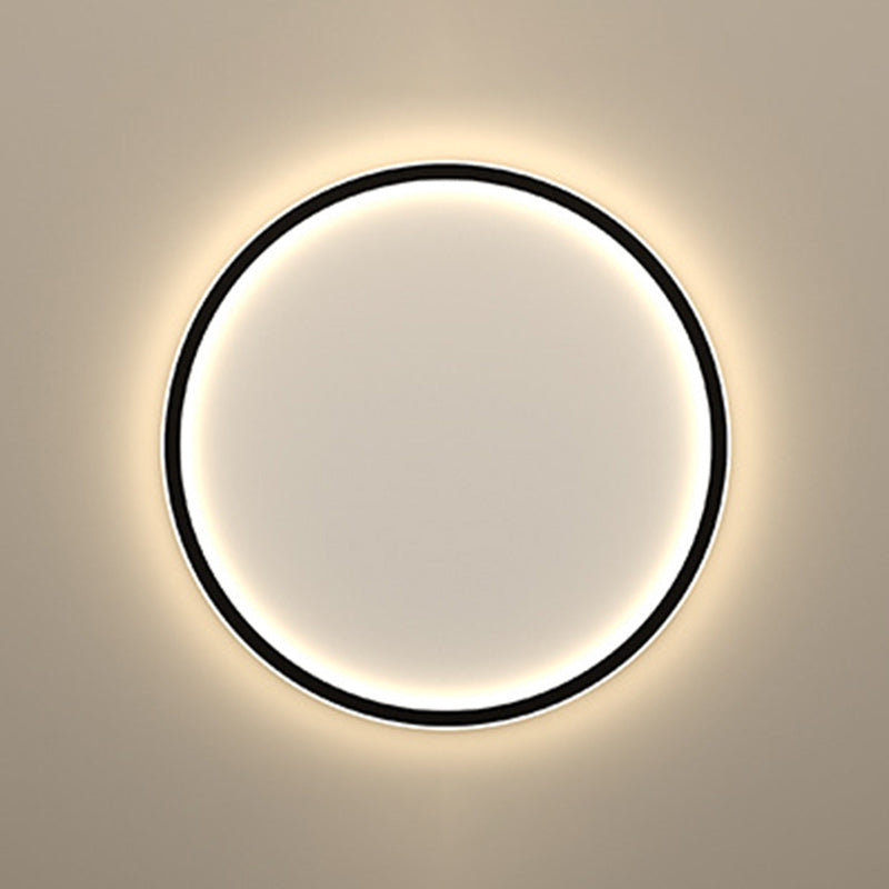 Modern Minimalist Round Iron Acrylic LED Flush Mount Ceiling Light for Living Room