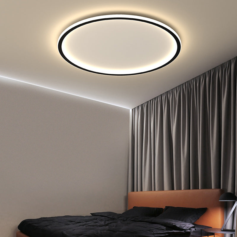 Modern Minimalist Round Iron Acrylic LED Flush Mount Ceiling Light for Living Room